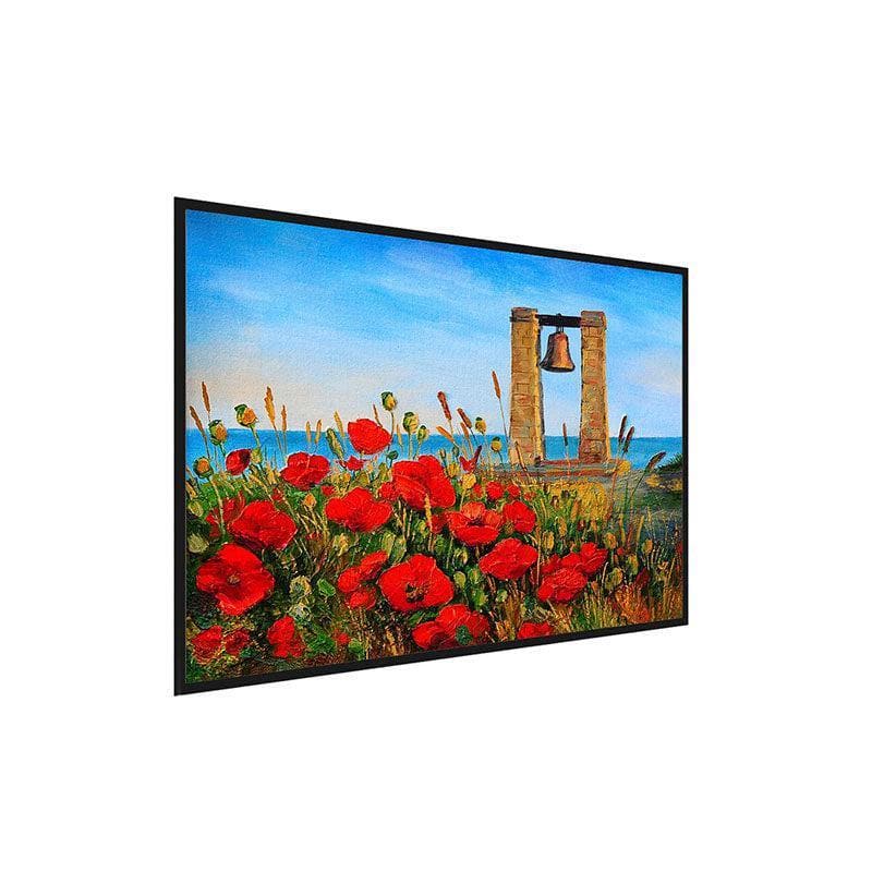 Wall Art & Paintings - Poppy Fields Wall Painting - Black Frame