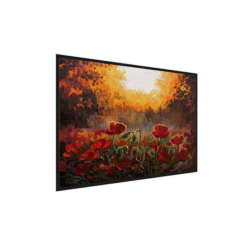 Wall Art & Paintings - Poppy Grassland Wall Painting - Black Frame