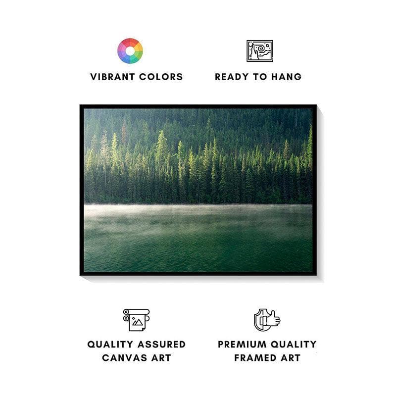 Buy Quartz Lake Morning Wall Painting - Black Frame Wall Art & Paintings from Vaaree