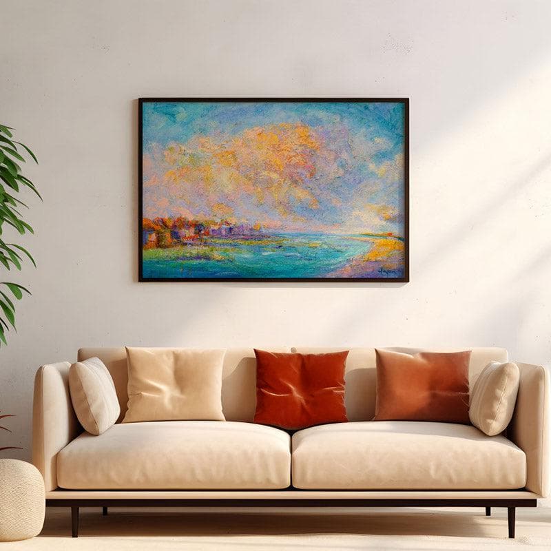 Wall Art & Paintings - Radiant Scape Wall Painting - Black Frame