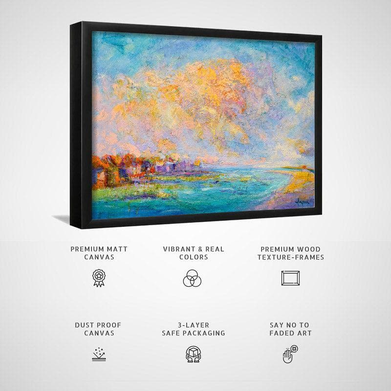 Wall Art & Paintings - Radiant Scape Wall Painting - Black Frame