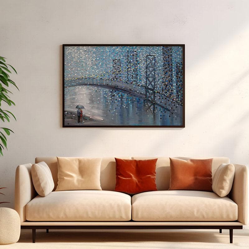 Wall Art & Paintings - Rainy Date Wall Painting - Black Frame