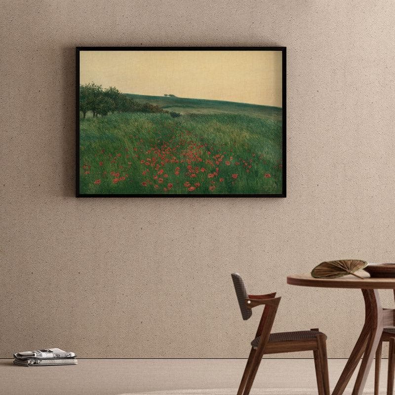 Wall Art & Paintings - Red Poppies Wall Painting - Black Frame