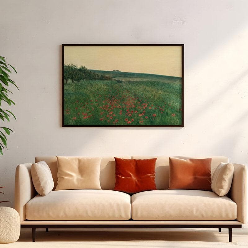 Wall Art & Paintings - Red Poppies Wall Painting - Black Frame