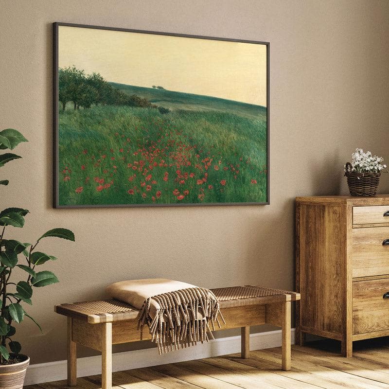 Wall Art & Paintings - Red Poppies Wall Painting - Black Frame