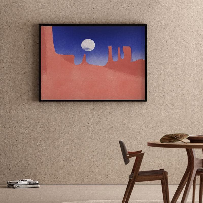 Wall Art & Paintings - Red Rock Moonlight Wall Painting - Black Frame