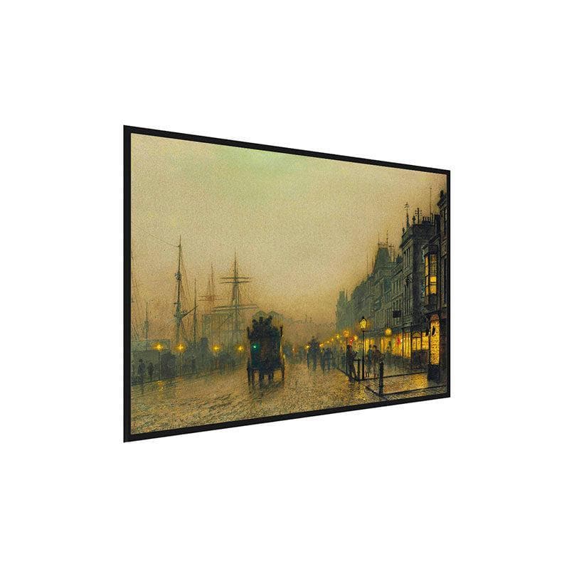 Wall Art & Paintings - Reekie, Glasgow Canvas Painting By John Atkinson Grimshaw - Black Frame