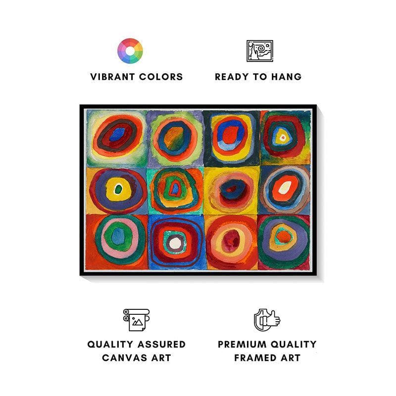 Wall Art & Paintings - Rings Canvas Painting By Kandinsky - Black Frame