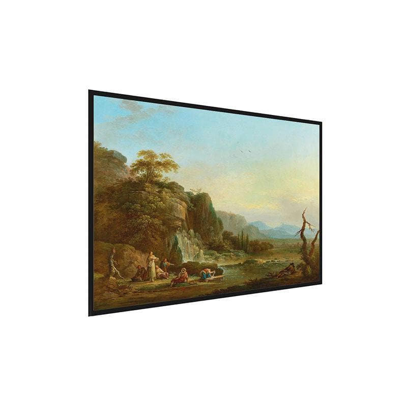 Buy River Landscapes Canvas Painting - Black Frame Wall Art & Paintings from Vaaree