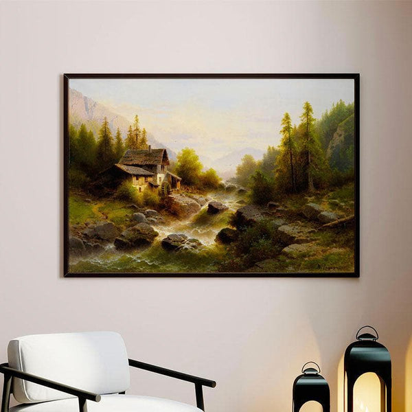 Wall Art & Paintings - River Valley Wall Painting - Black Frame