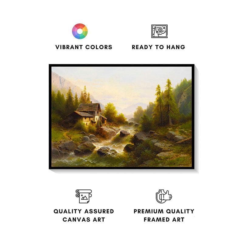 Wall Art & Paintings - River Valley Wall Painting - Black Frame