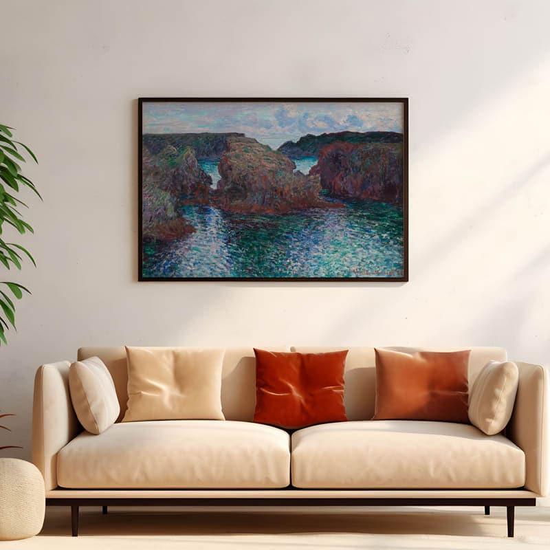 Wall Art & Paintings - Rocks At Port Goulphar, Belle-Lle By Vincent Van Gogh - Black Frame