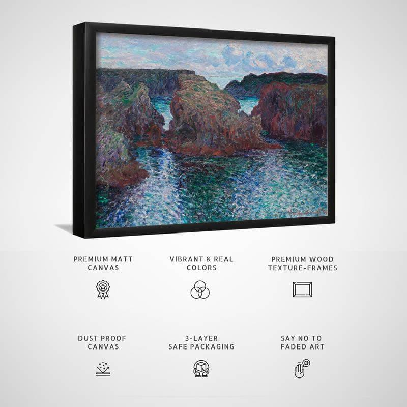 Wall Art & Paintings - Rocks At Port Goulphar, Belle-Lle By Vincent Van Gogh - Black Frame