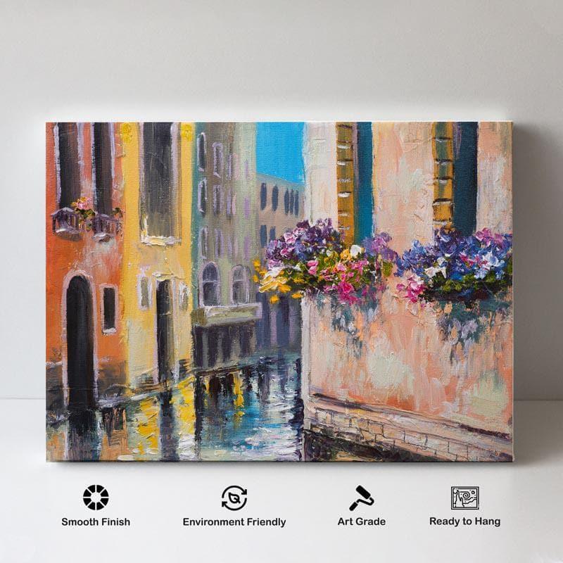 Wall Art & Paintings - Roofs Of Houses Wall Painting - Gallery Wrap