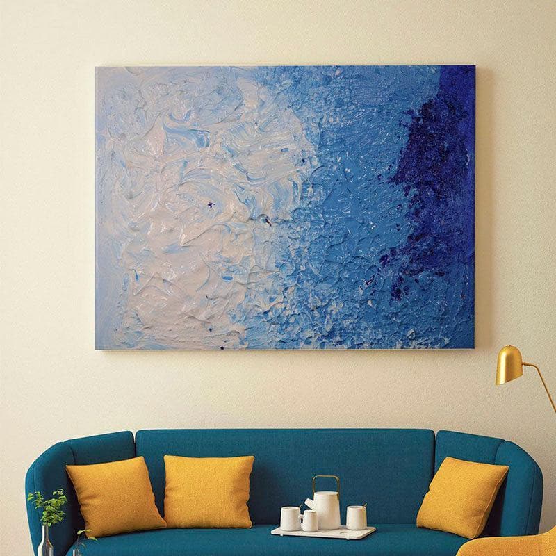 Wall Art & Paintings - Royal Blue Abstract Painting - Gallery Wrap