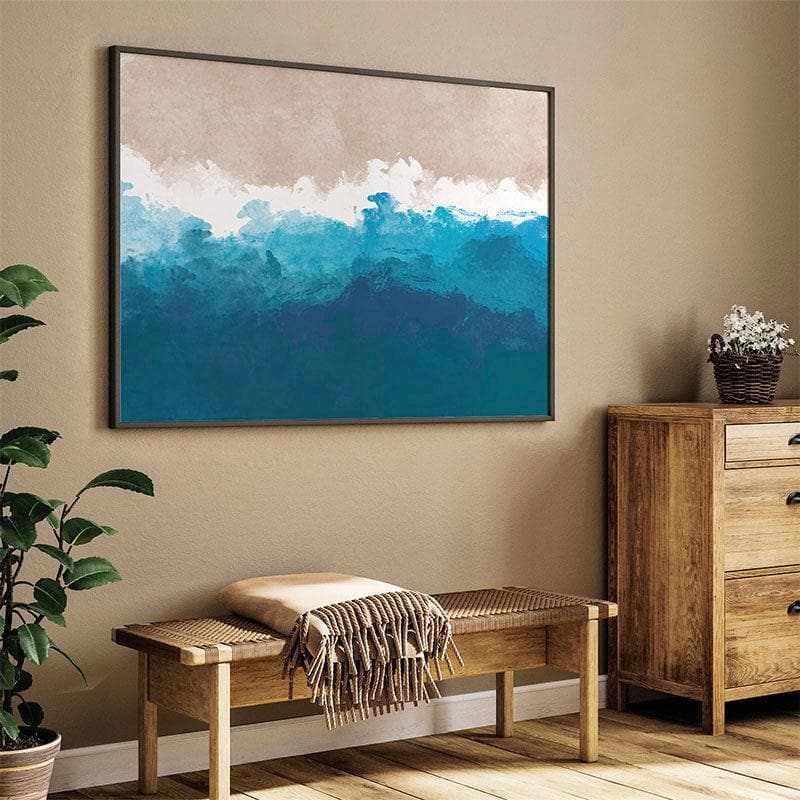 Wall Art & Paintings - Rumbling Shoreline Wall Painting - Black Frame