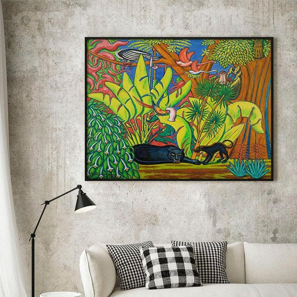 Wall Art & Paintings - Safari Canvas Painting - Black Frame