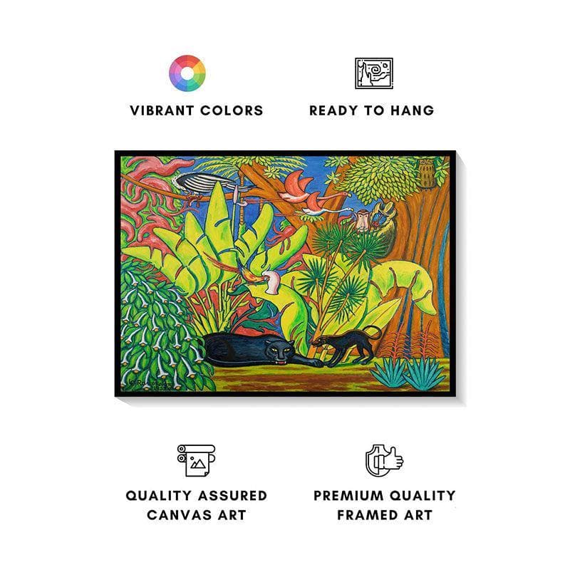 Buy Safari Canvas Painting - Black Frame Wall Art & Paintings from Vaaree