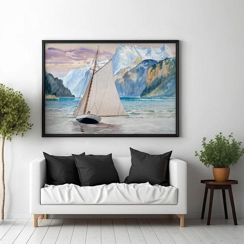 Wall Art & Paintings - Sailboat Voyage Wall Painting - Black Frame