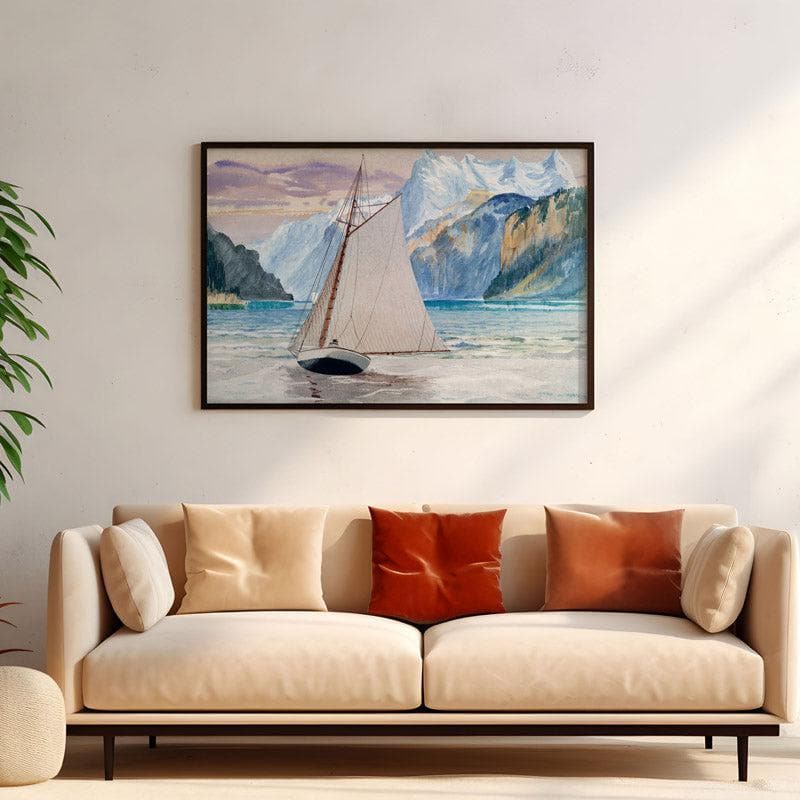 Wall Art & Paintings - Sailboat Voyage Wall Painting - Black Frame