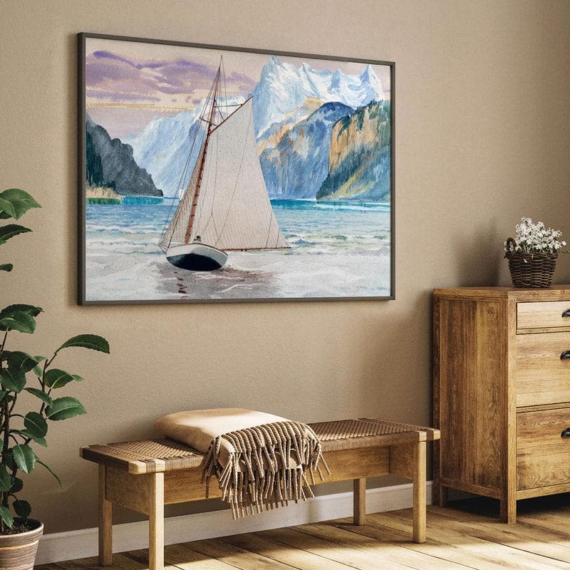 Wall Art & Paintings - Sailboat Voyage Wall Painting - Black Frame