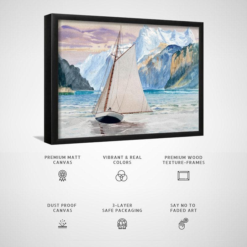 Wall Art & Paintings - Sailboat Voyage Wall Painting - Black Frame