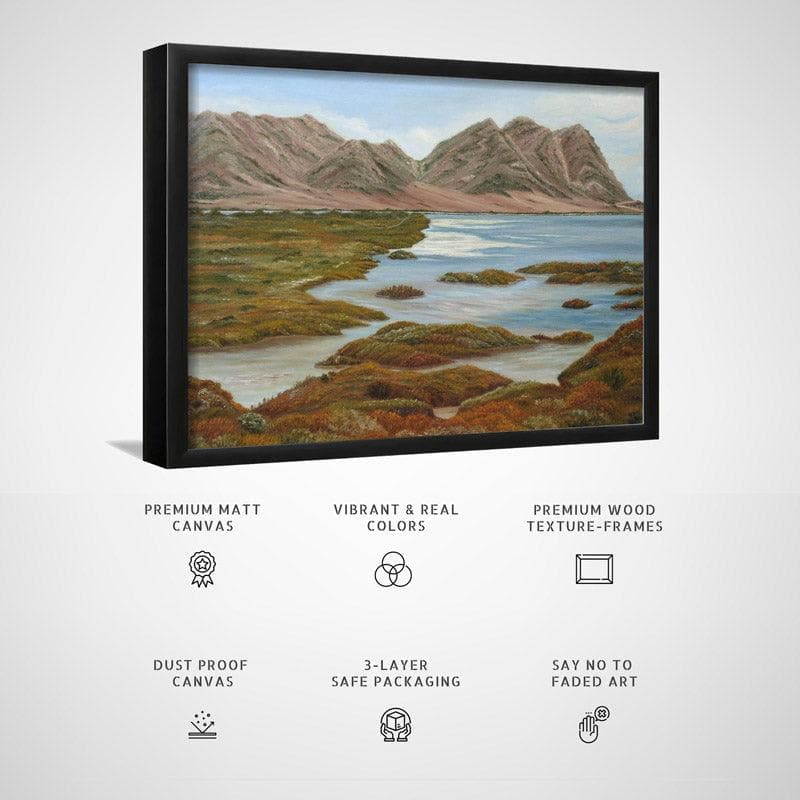 Wall Art & Paintings - Salt Marsh Wall Painting - Black Frame