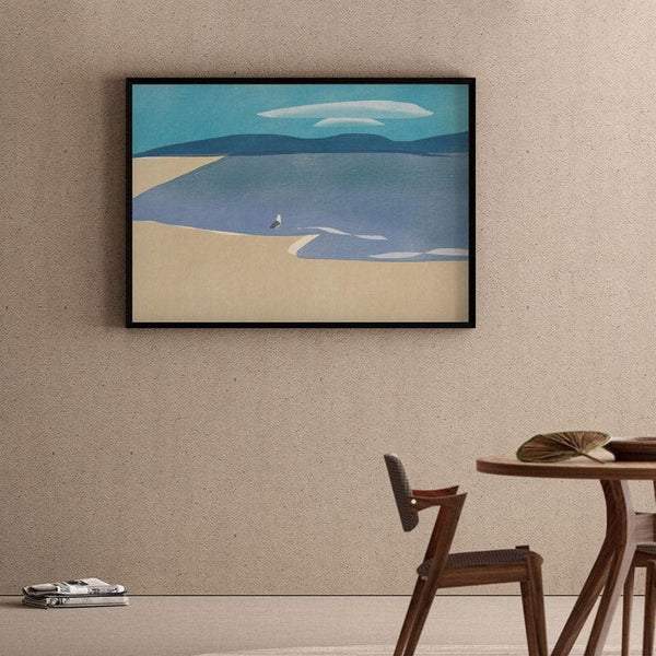 Wall Art & Paintings - Seagull Baywatch Wall Painting - Black Frame