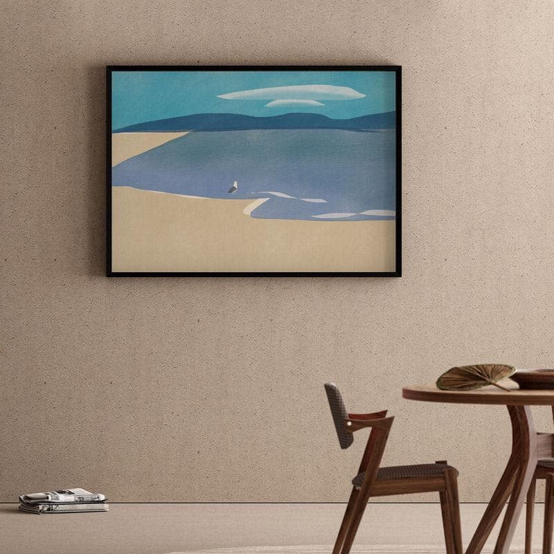 Buy Seagull Baywatch Wall Painting - Black Frame Wall Art & Paintings from Vaaree