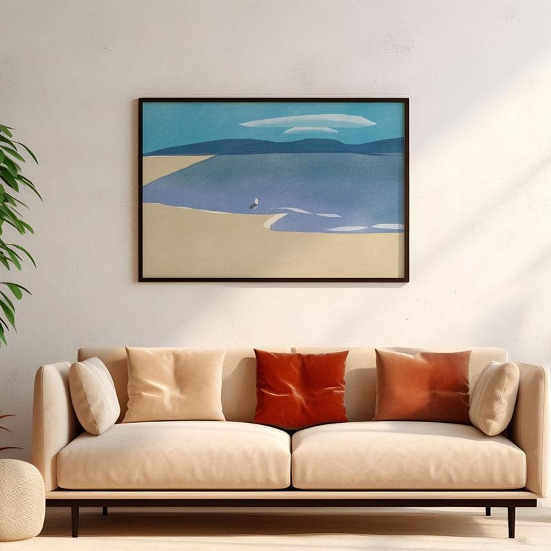 Buy Seagull Baywatch Wall Painting - Black Frame Wall Art & Paintings from Vaaree