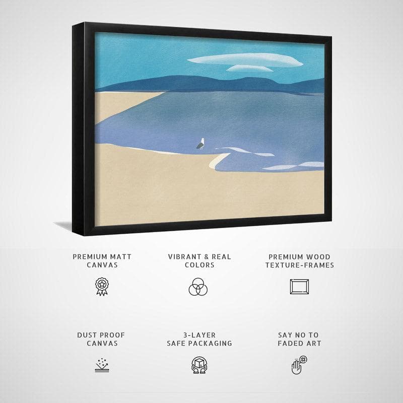 Buy Seagull Baywatch Wall Painting - Black Frame Wall Art & Paintings from Vaaree