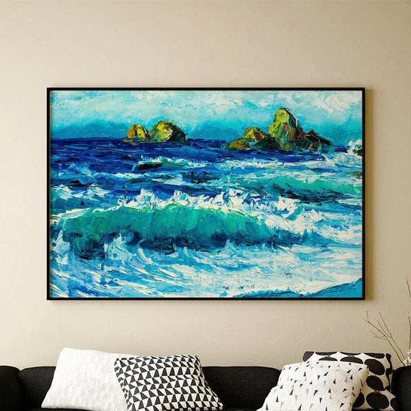 Wall Art & Paintings - Seawave Canvas Painting - Black Frame