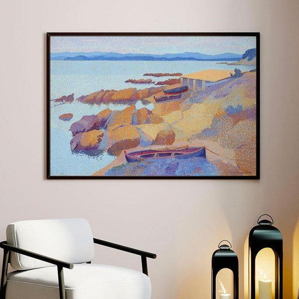 Wall Art & Paintings - Serene Beach Wall Painting - Black Frame