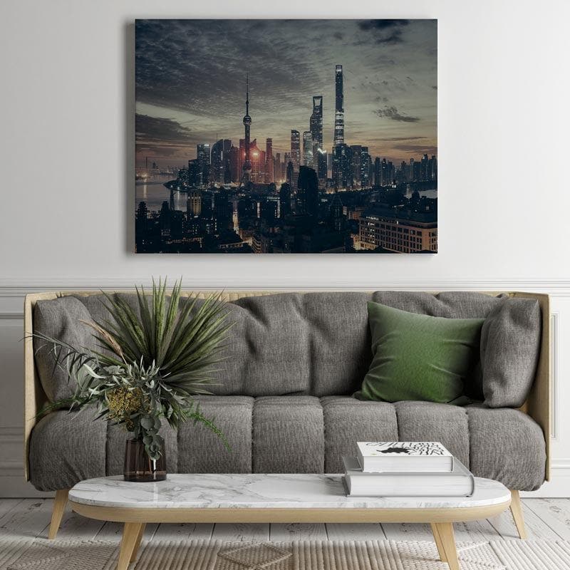 Wall Art & Paintings - Shanghai Skyline Wall Painting - Gallery Wrap