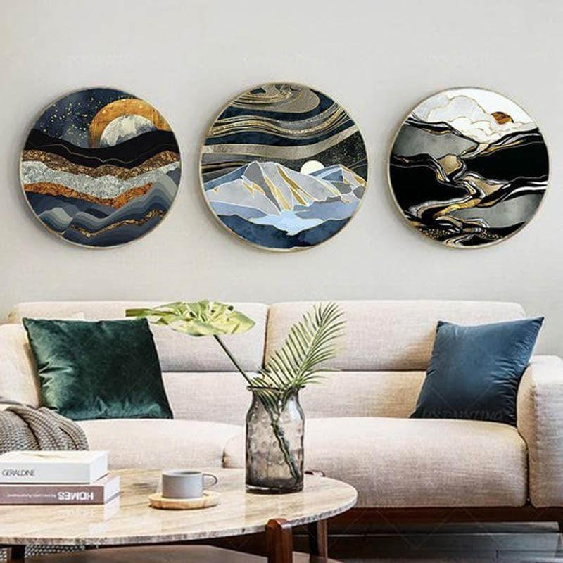 Wall Art & Paintings - Silver Shores Of Night Wall Art - Set Of Three