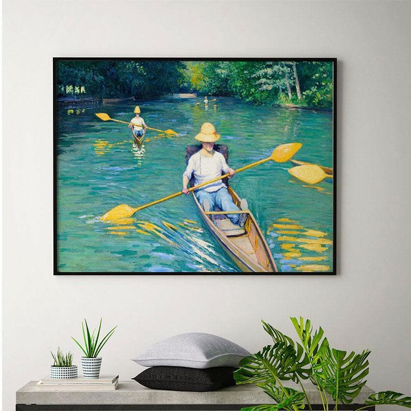 Buy Skiffs Painting By Gustave Caillebotte - Black Frame Wall Art & Paintings from Vaaree