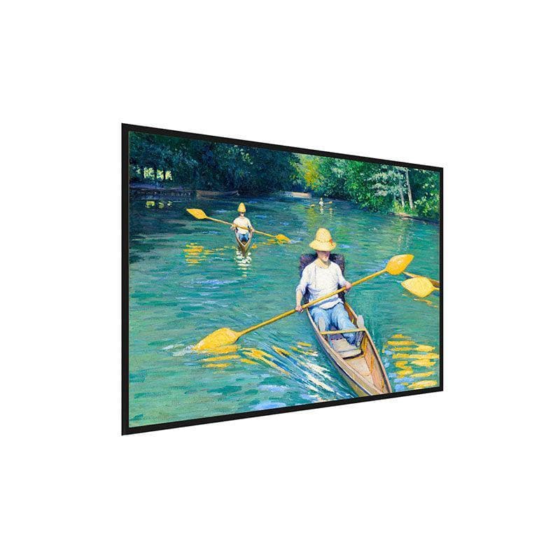 Wall Art & Paintings - Skiffs Painting By Gustave Caillebotte - Black Frame