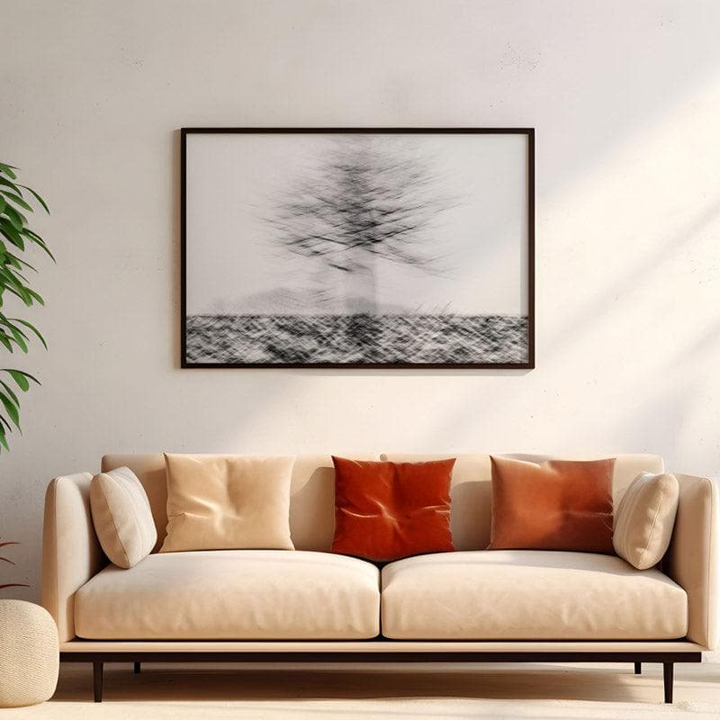 Wall Art & Paintings - Snow Blur Wall Painting - Black Frame