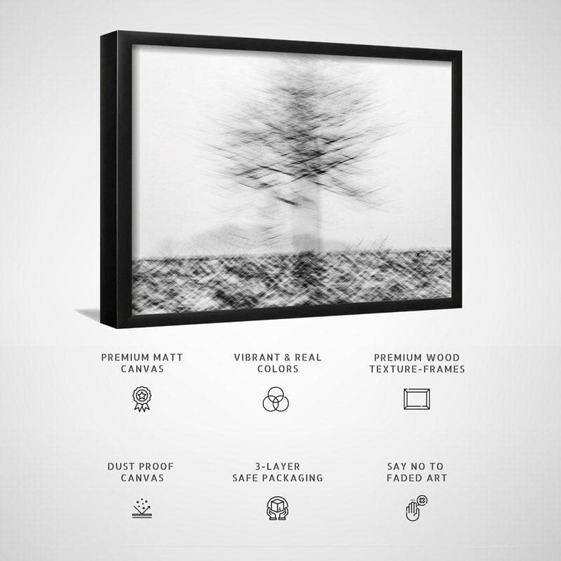 Wall Art & Paintings - Snow Blur Wall Painting - Black Frame