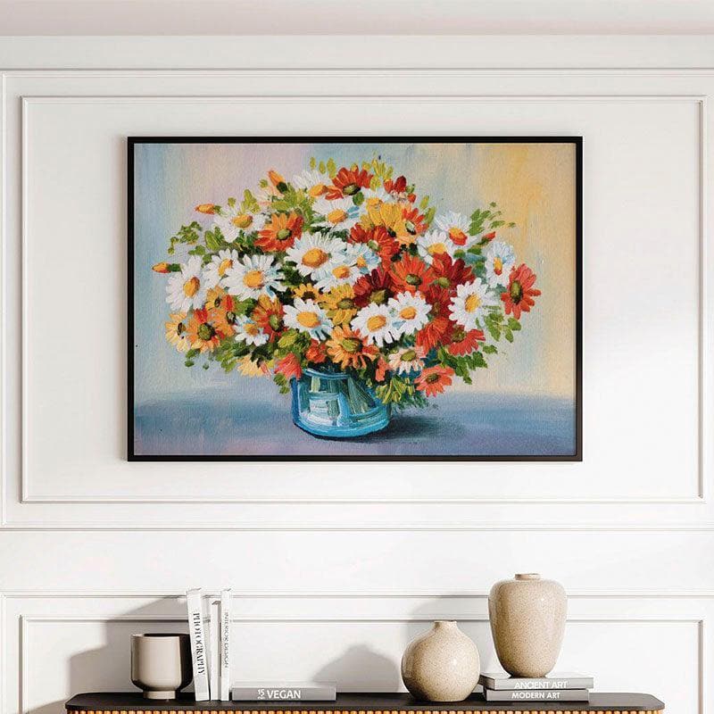 Wall Art & Paintings - Spring Flowers Wall Painting - Black Frame