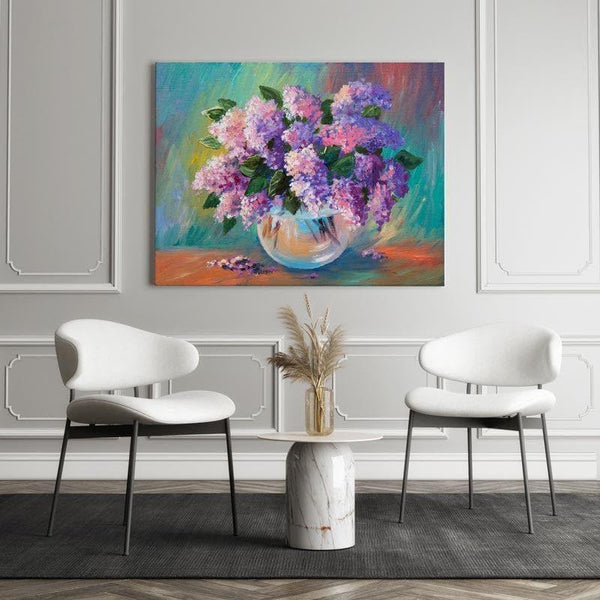 Wall Art & Paintings - Spring Lilac In A Vase Wall Painting - Gallery Wrap