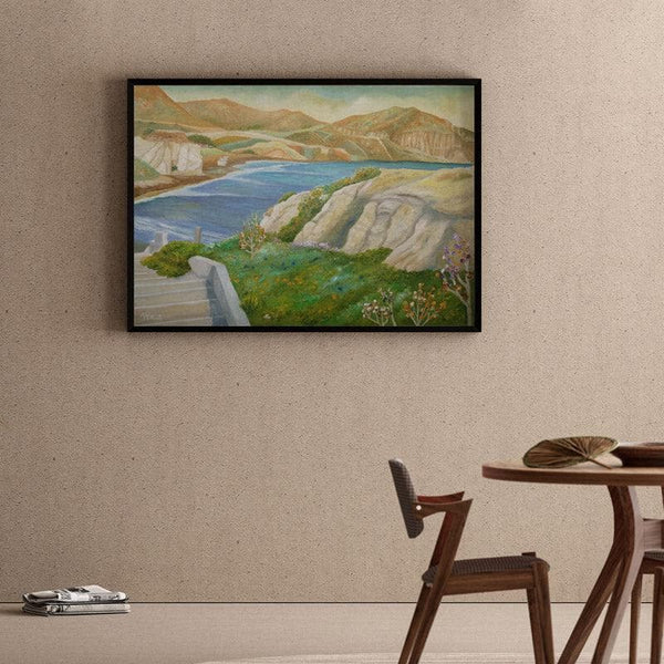 Wall Art & Paintings - Springing Down The Shore Wall Painting - Black Frame