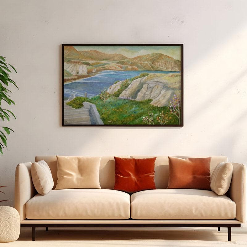 Wall Art & Paintings - Springing Down The Shore Wall Painting - Black Frame