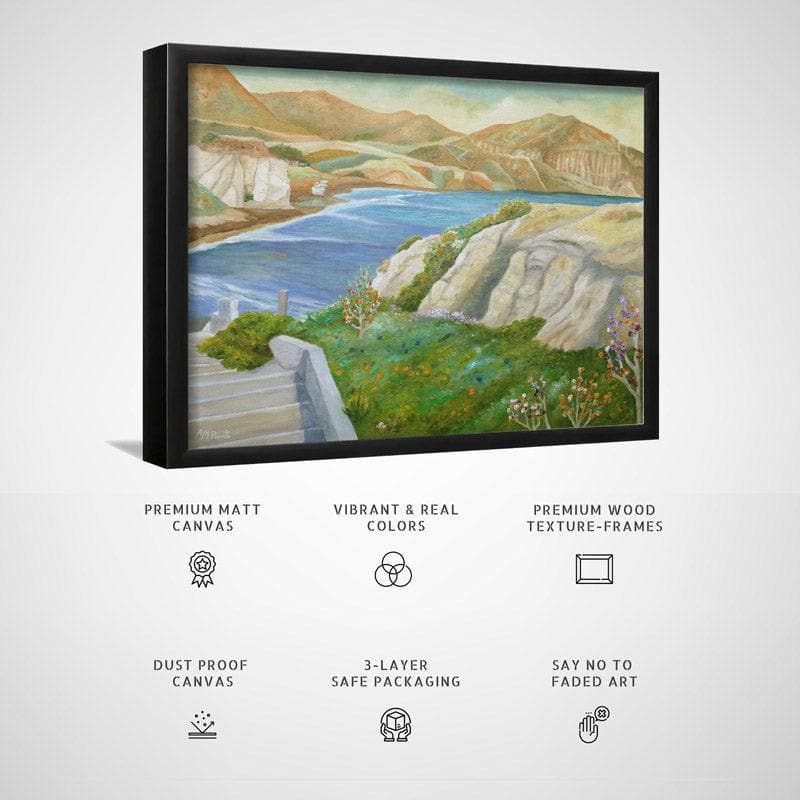 Wall Art & Paintings - Springing Down The Shore Wall Painting - Black Frame