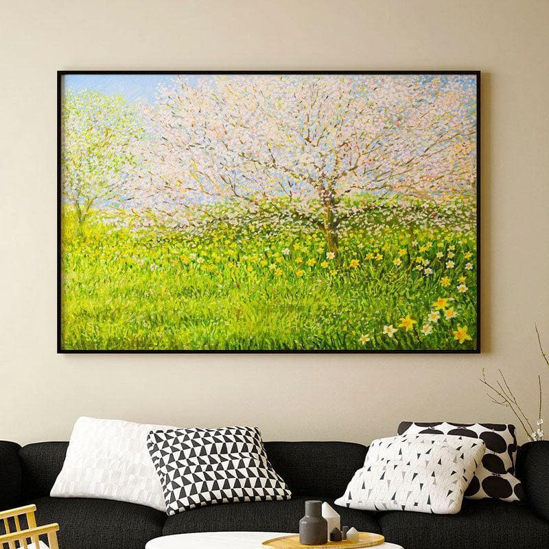 Wall Art & Paintings - Springtime Impression Canvas Painting By Claude Monte - Black Frame