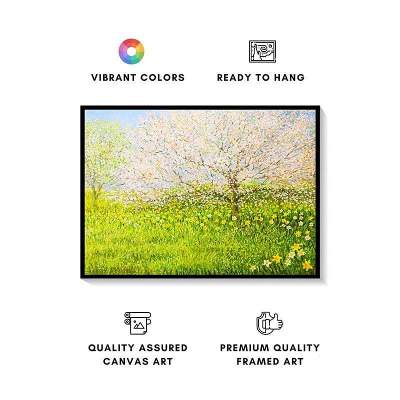 Buy Springtime Impression Canvas Painting By Claude Monte - Black Frame Wall Art & Paintings from Vaaree