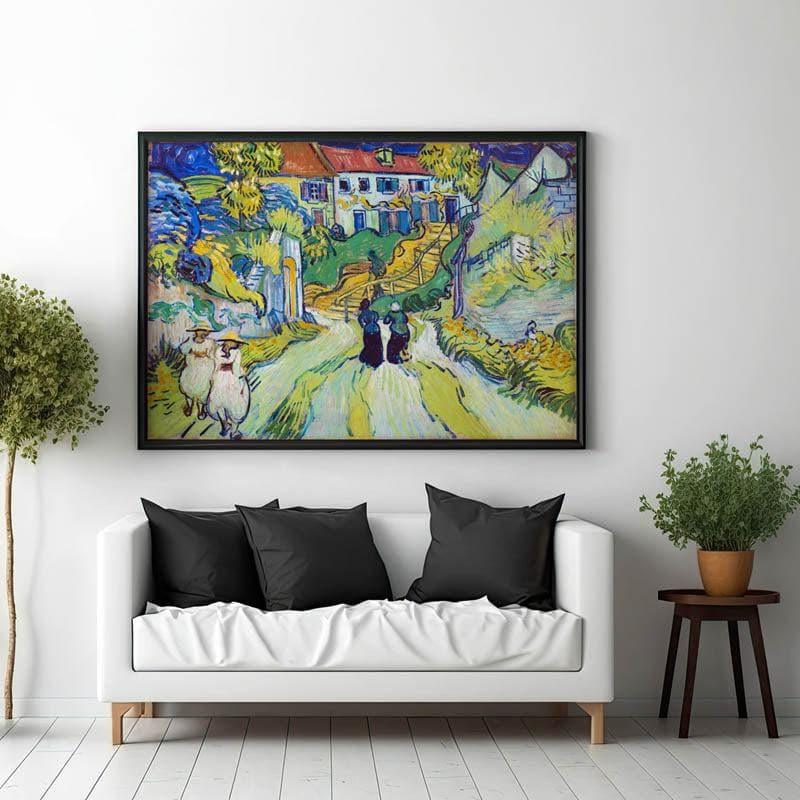 Wall Art & Paintings - Stairway At Auvers By Vincent Van Gogh - Black Frame