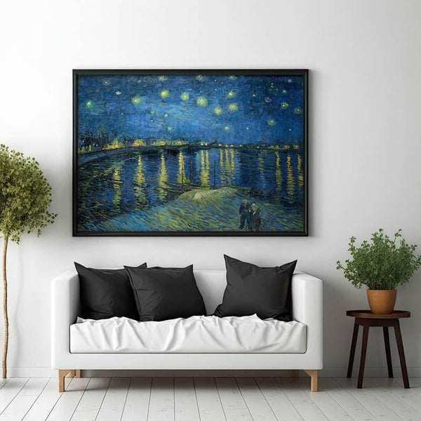 Buy Wall Art & Paintings - Starry Night Over The Rhone By Vincent Van Gogh - Black Frame at Vaaree online