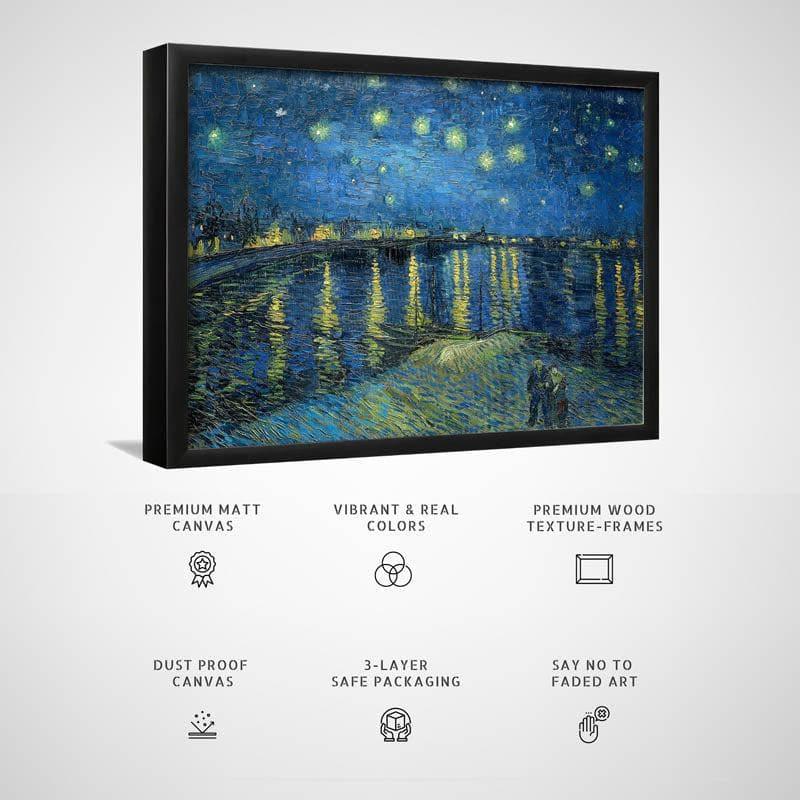 Wall Art & Paintings - Starry Night Over The Rhone By Vincent Van Gogh - Black Frame