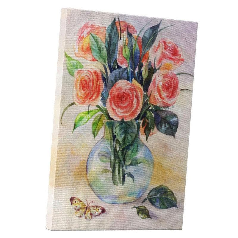 Wall Art & Paintings - Still Life Roses & Butterflies Wall Painting - Gallery Wrap